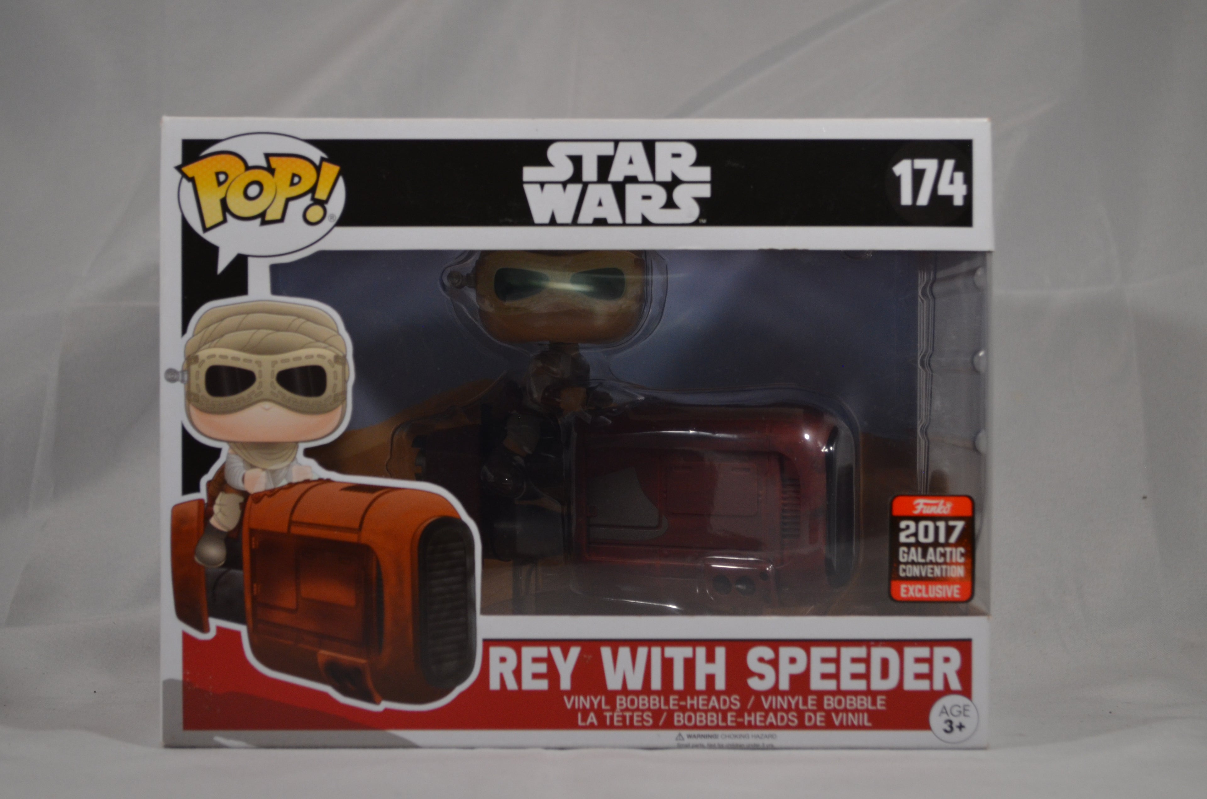 Pop Rey w/ Speeder 174 Funko 2017 Galactic Convention Exclusive