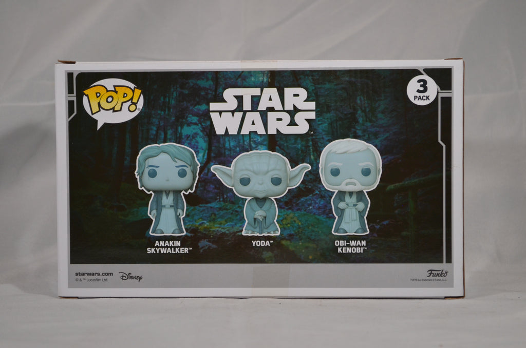 Pop Anakin Skywalker / Yoda / Obi-Wan Kenobi (Endor) 3 Pack Amazon Glow in the Dark Exclusive