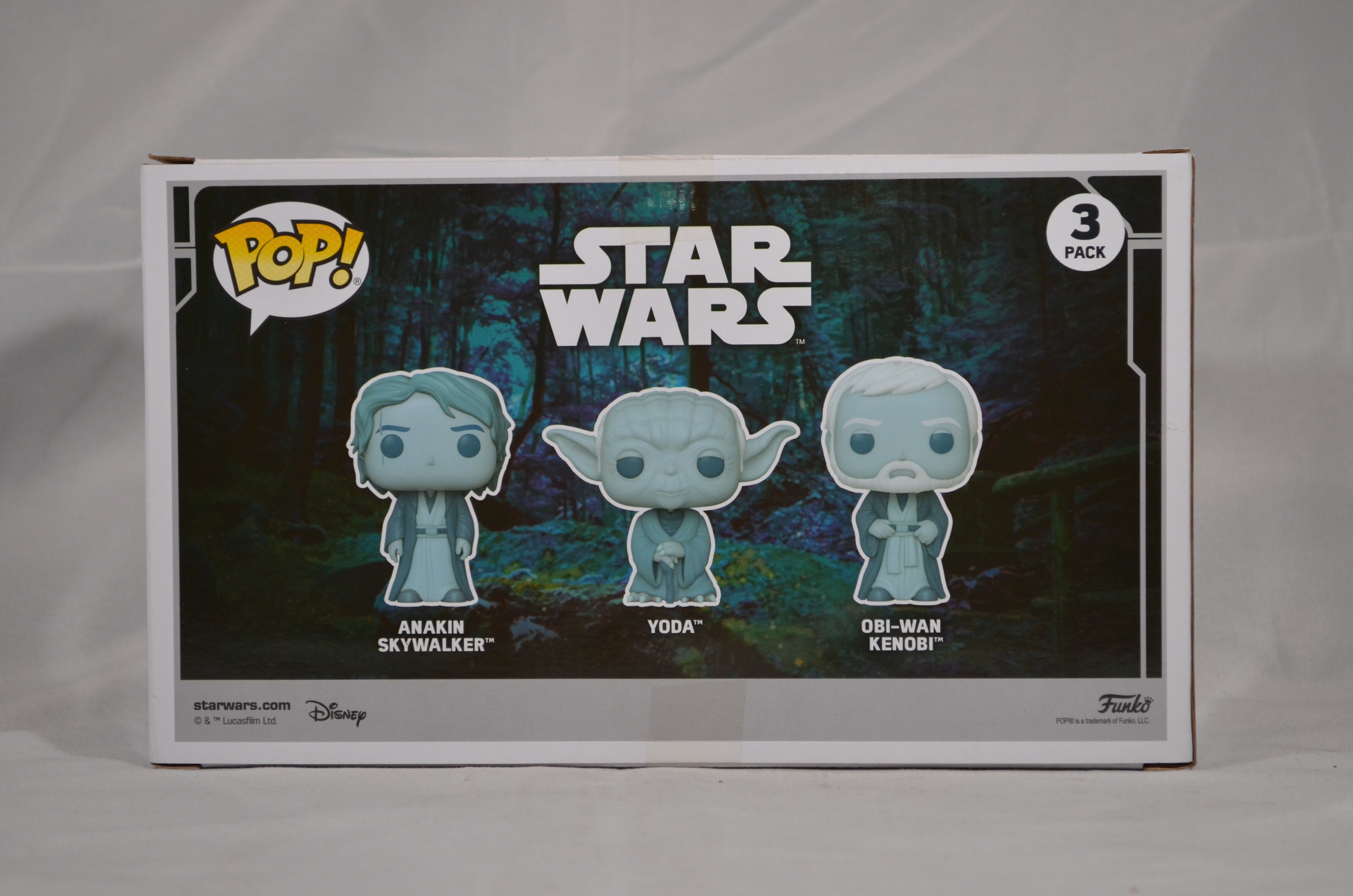 Pop Anakin Skywalker / Yoda / Obi-Wan Kenobi (Endor) 3 Pack Amazon Glow in the Dark Exclusive